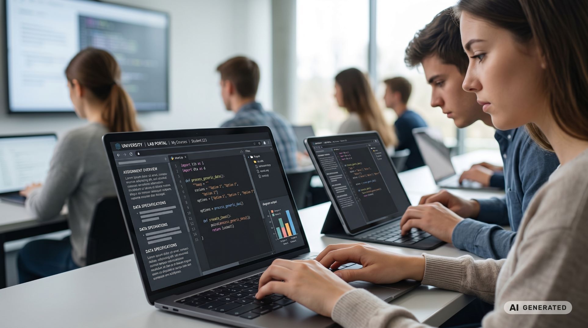 Los estudiantes programan directamente en el navegador en tabletas: