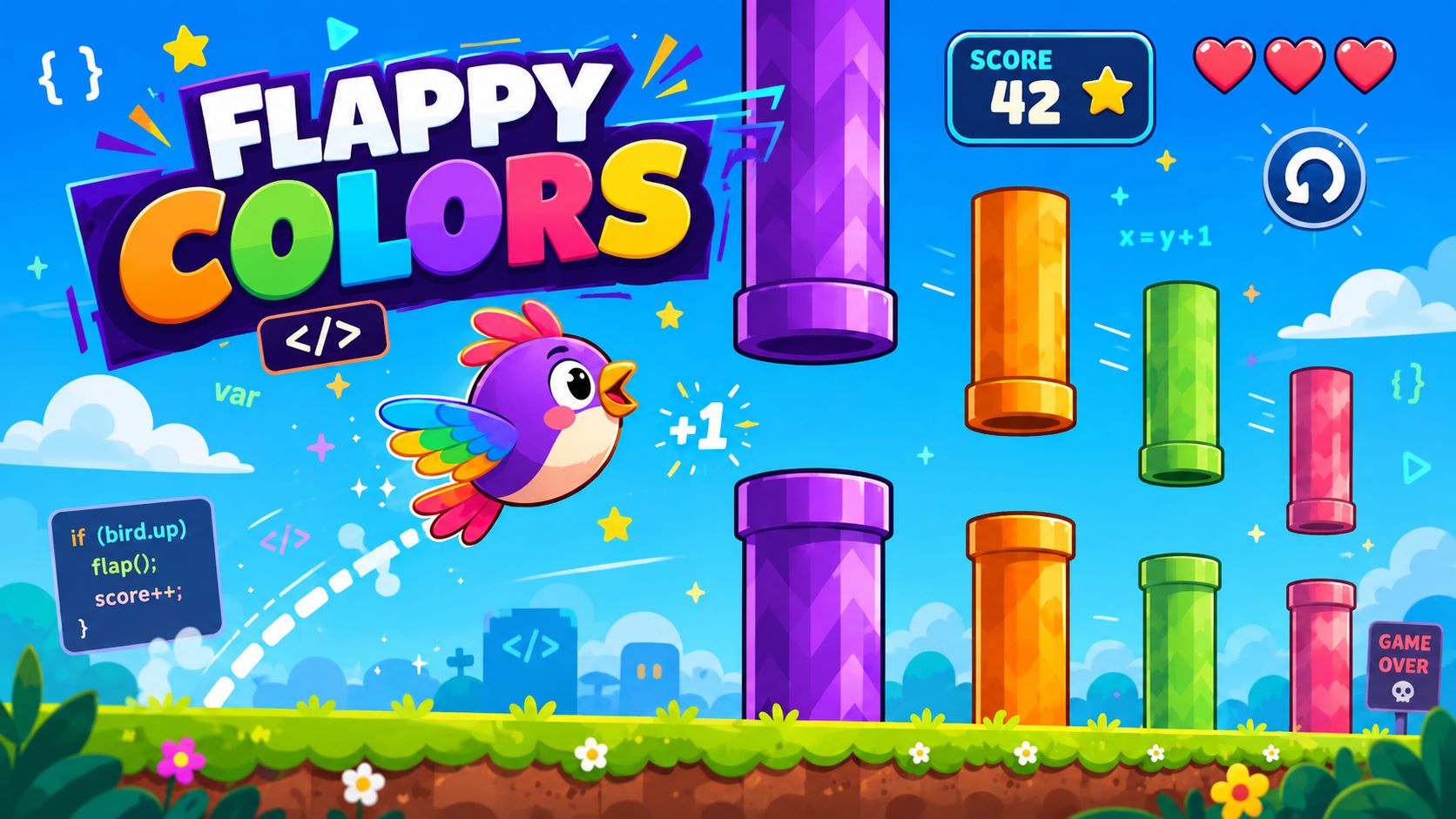Vista previa del curso Flappy Colors Flight