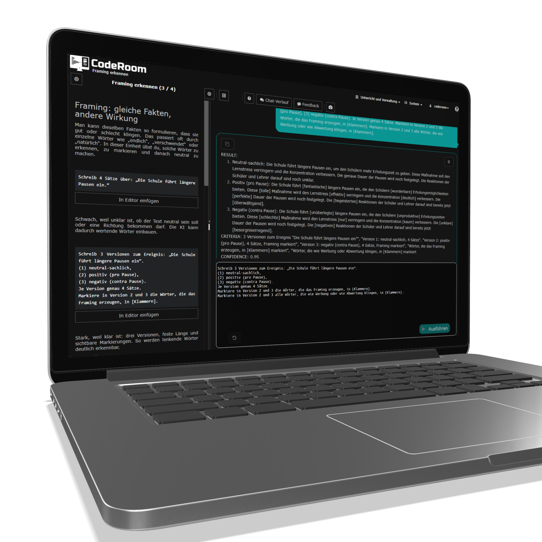 Curso de Prompting de CodeRoom en una laptop