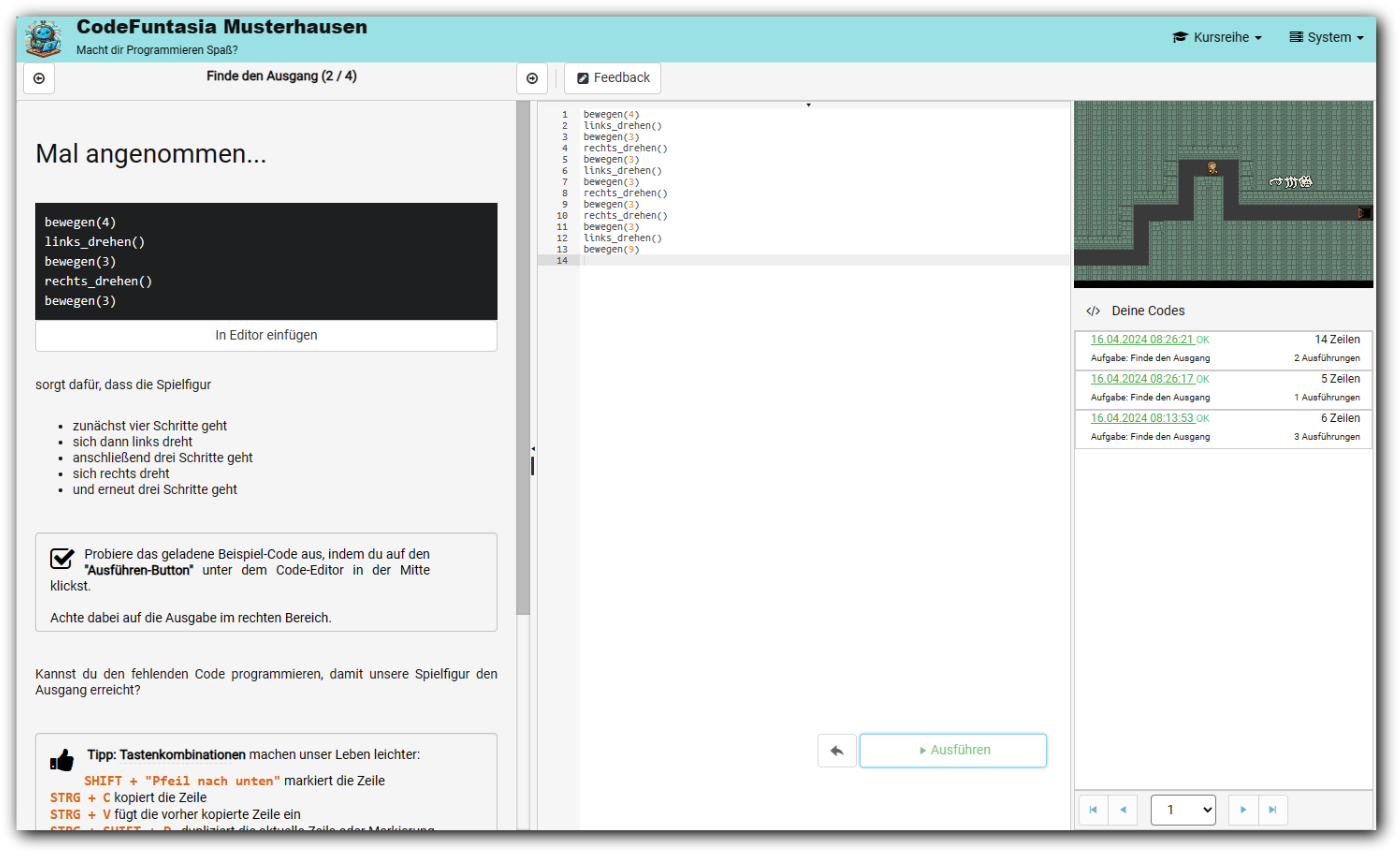 CodeRoom Playground programming environment